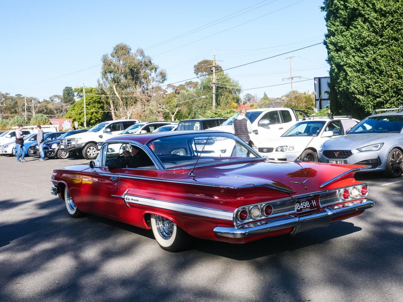 Chevrolet Impala coupe in red