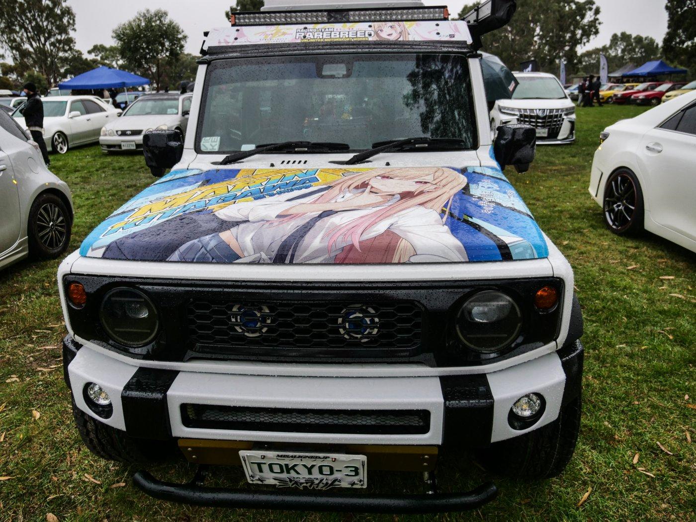 Suzuki Jimny covered in anime graphics