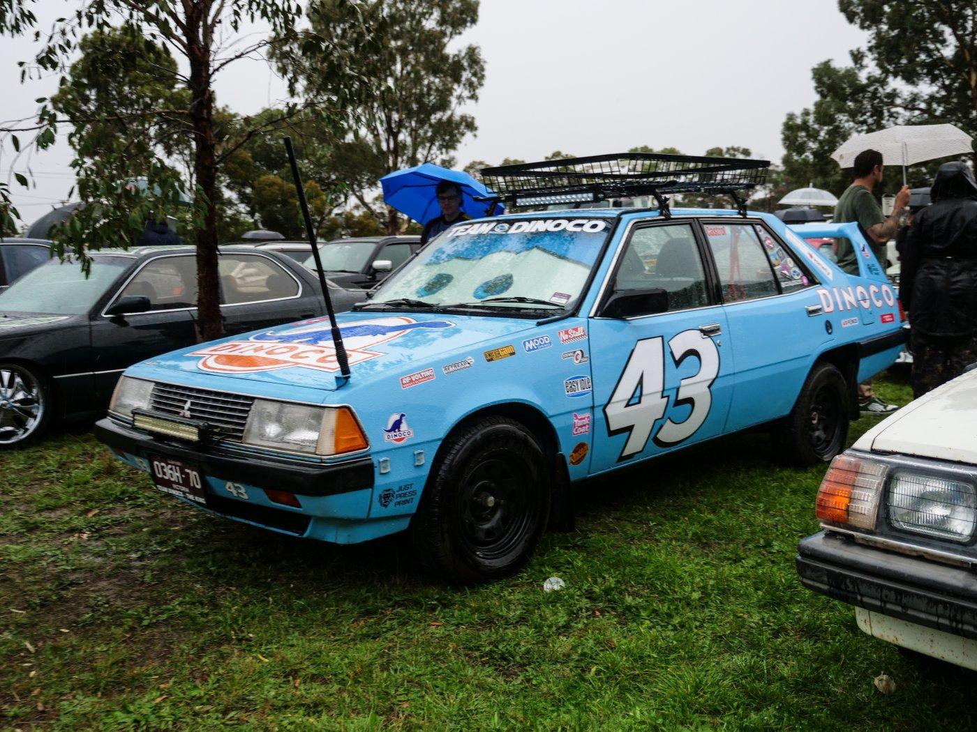 Mitsubishi Sigma decked out to look like Mr The King from Cars, a Superbird.