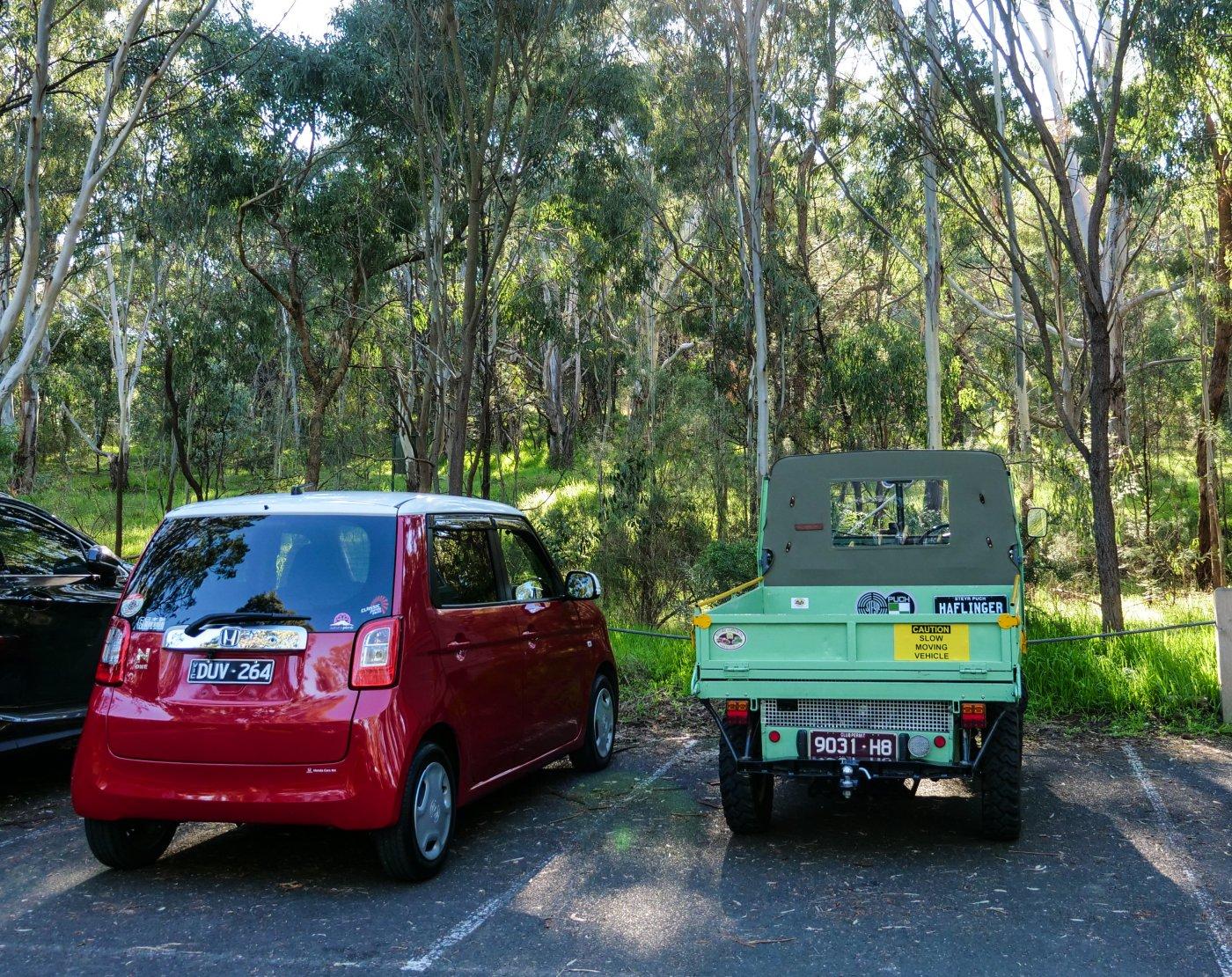 Honda N One and Steyr Puch Haflinger