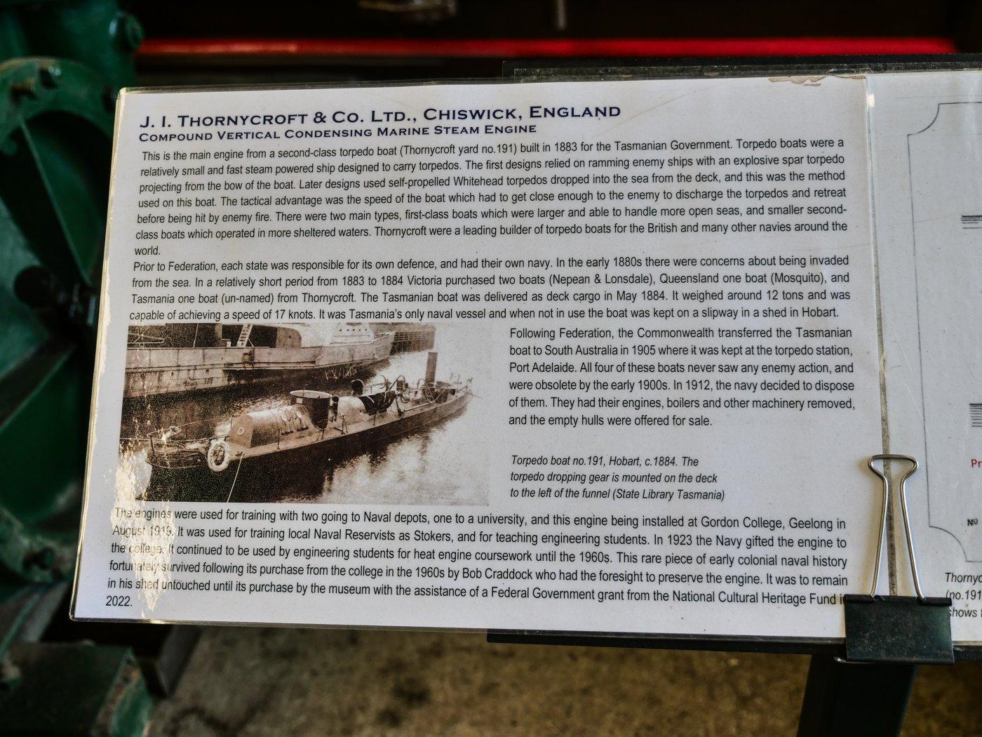 Placard for machinery
