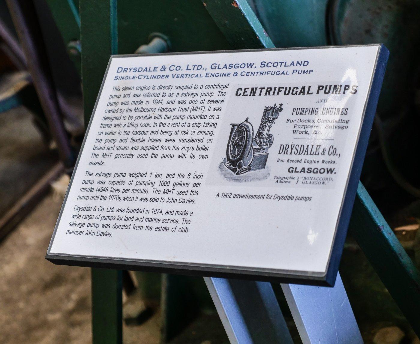 Placard for machinery