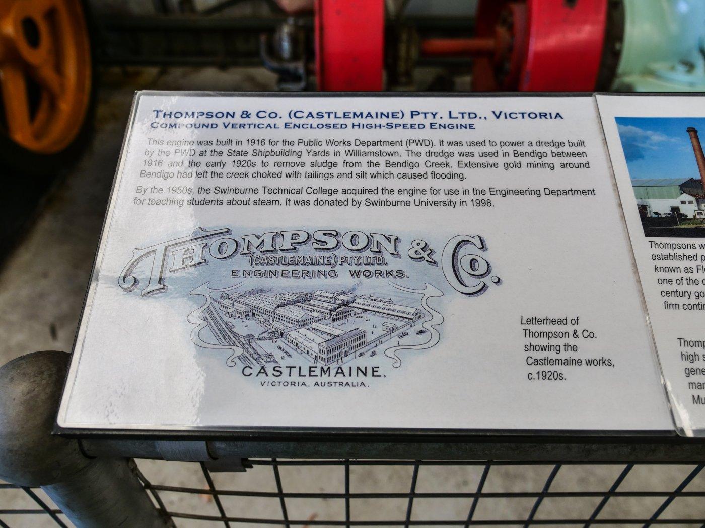 Placard for machinery