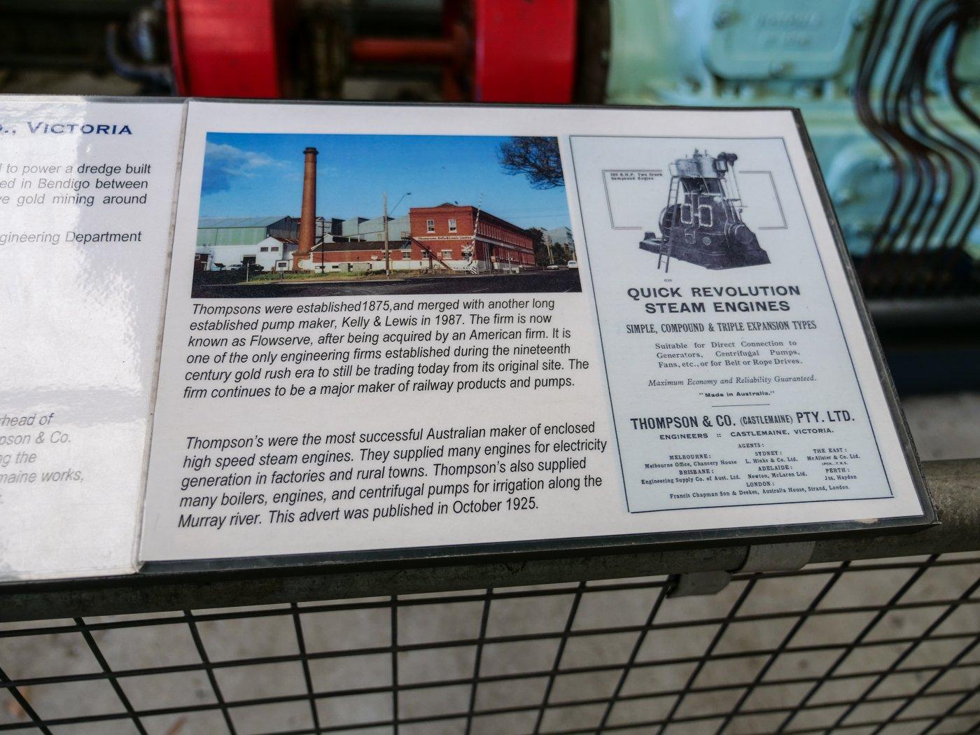 Placard for machinery
